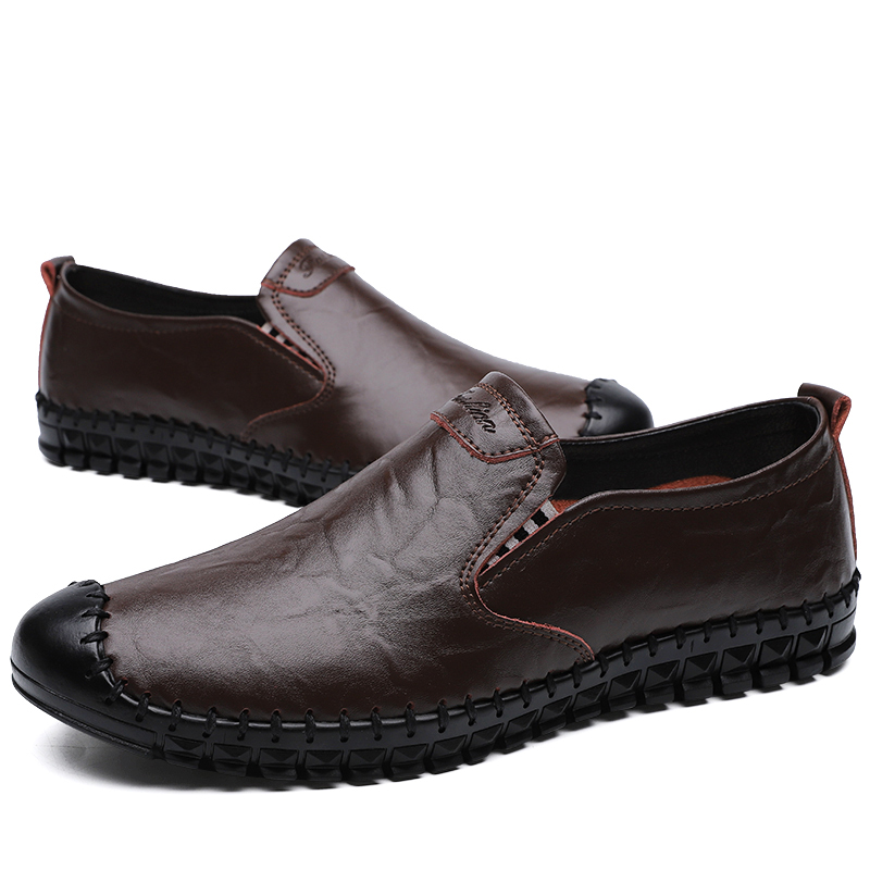 Men Leather Driving Shoes, Fashion Slippers Casual, Slip on, Walking Loafers Shoes