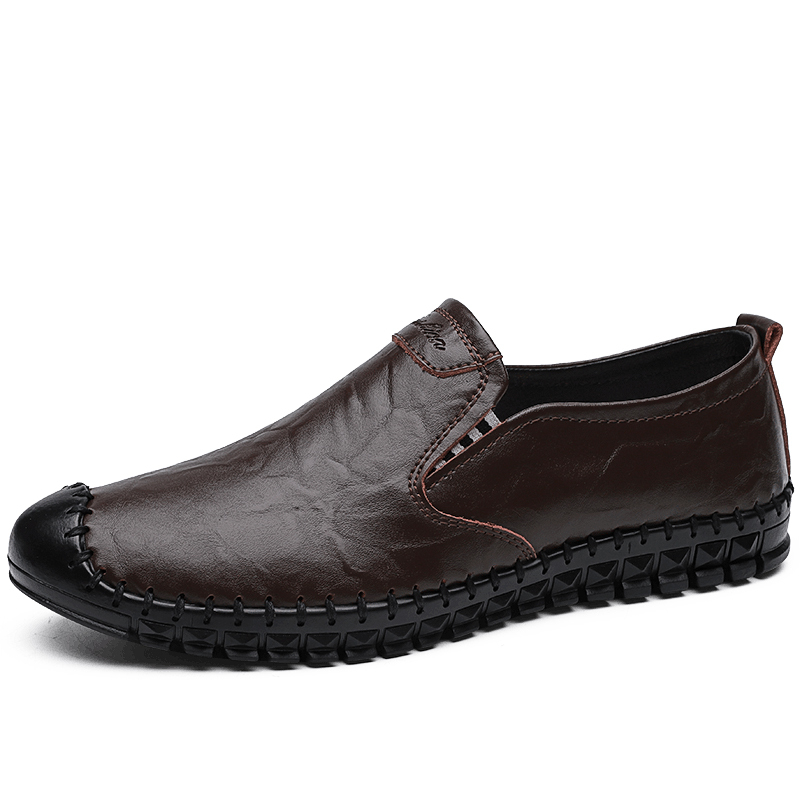 Men Leather Driving Shoes, Fashion Slippers Casual, Slip on, Walking Loafers Shoes