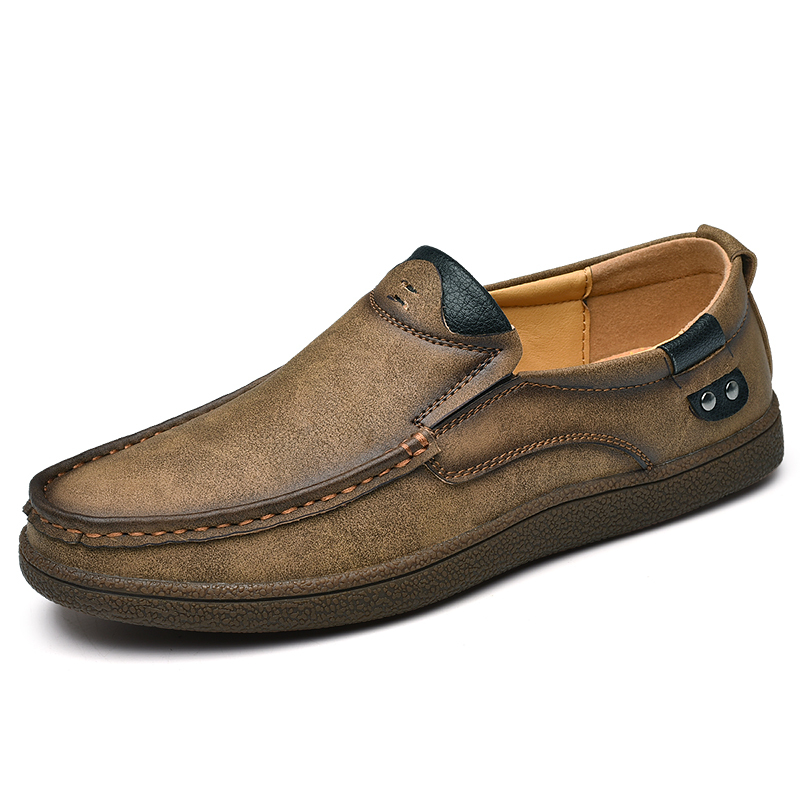 Men's Leather Shoes, Slip on Casual Loafers, Driving Moccasin Shoes