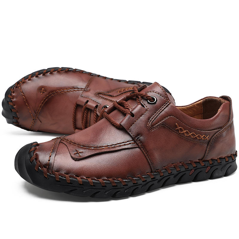 Men's, Four Seasons, Lace-up, Handmade, Leather, Driving Shoes