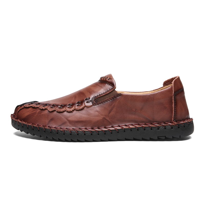Driving Casual Walking Leather Handmade, Comfortable, Non-Slip Loafer, Slip On Flats,  Casual Shoes