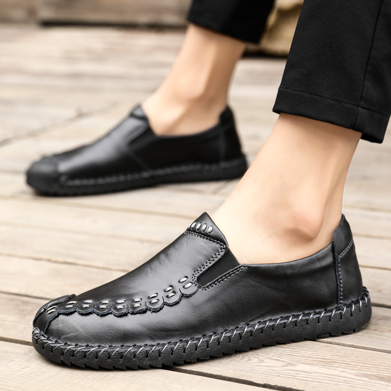 Driving Casual Walking Leather Handmade, Comfortable, Non-Slip Loafer, Slip On Flats,  Casual Shoes