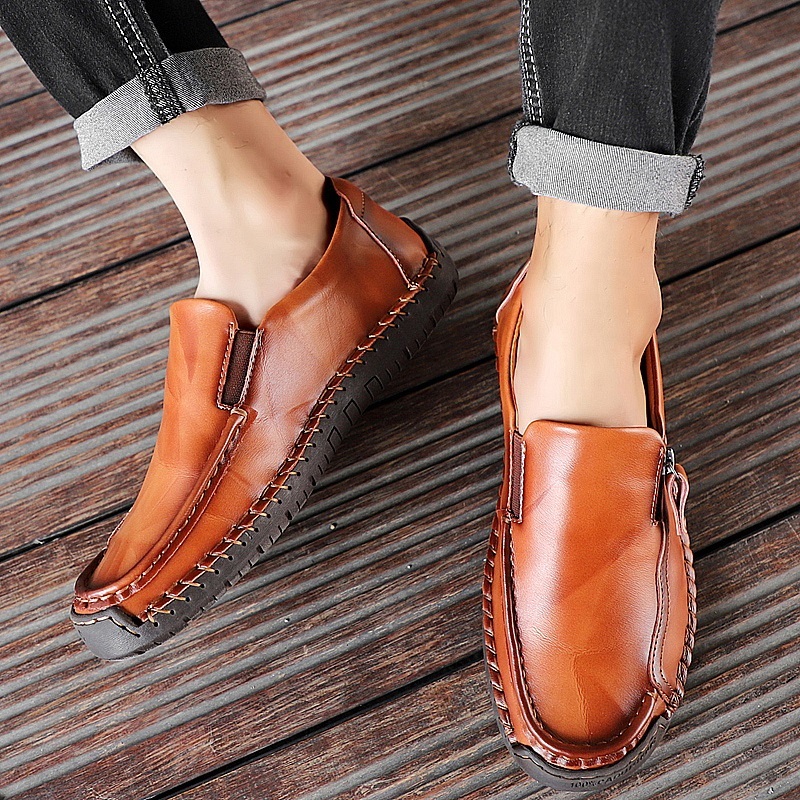 Four Seasons, Leather, Zipper, Driving Loafer