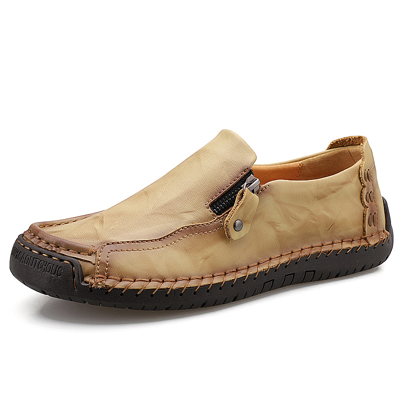 Men's Four Seasons Handmade Side Zipper Leather Casual Shoes | Calceus