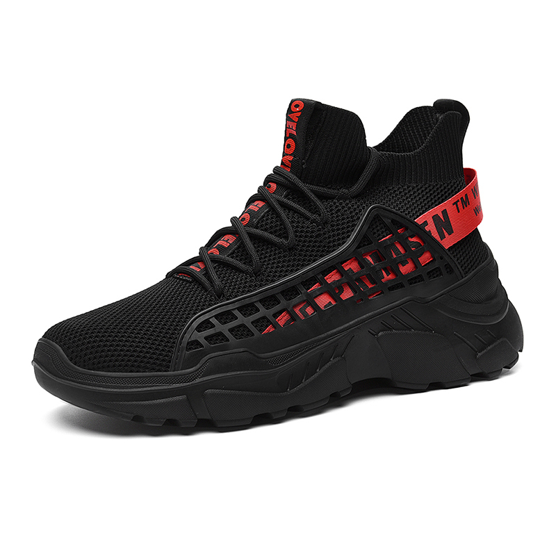 Men's, Four Season, Lace-up, Breathable, Lightweight, Flying Weaving, Sports Shoes, Waliking shoes