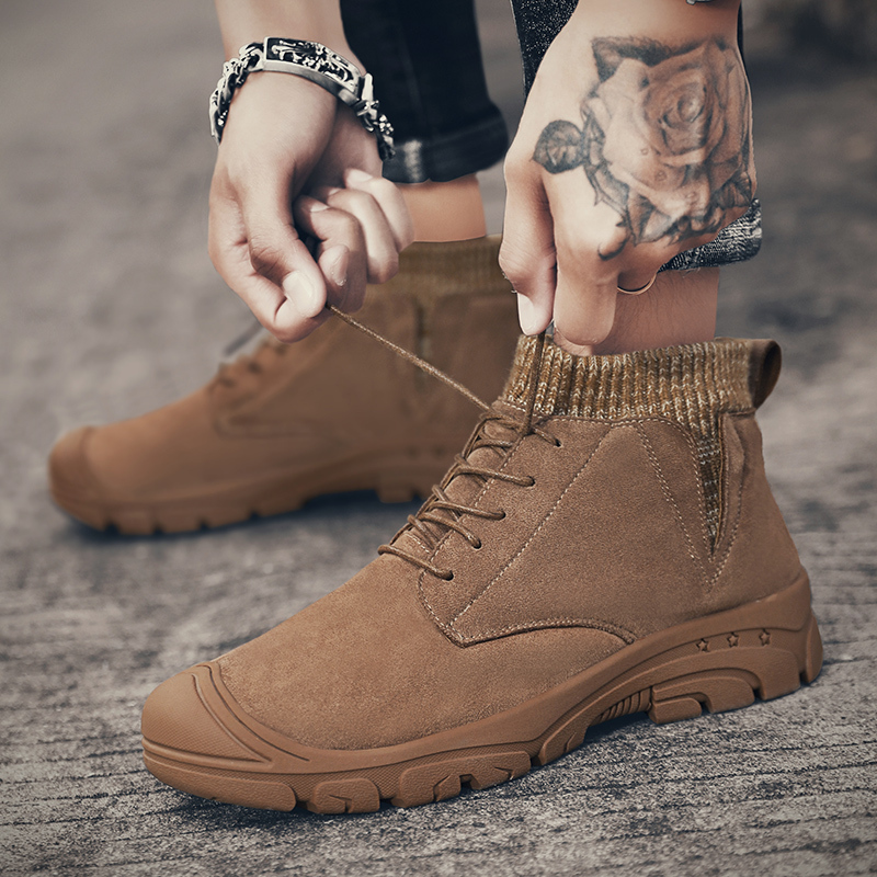 Men's, Autumn, Winter, Comfy, Hand Stitching ,Non Slip, Casual Boots, Winter Boots, Ankle Boots