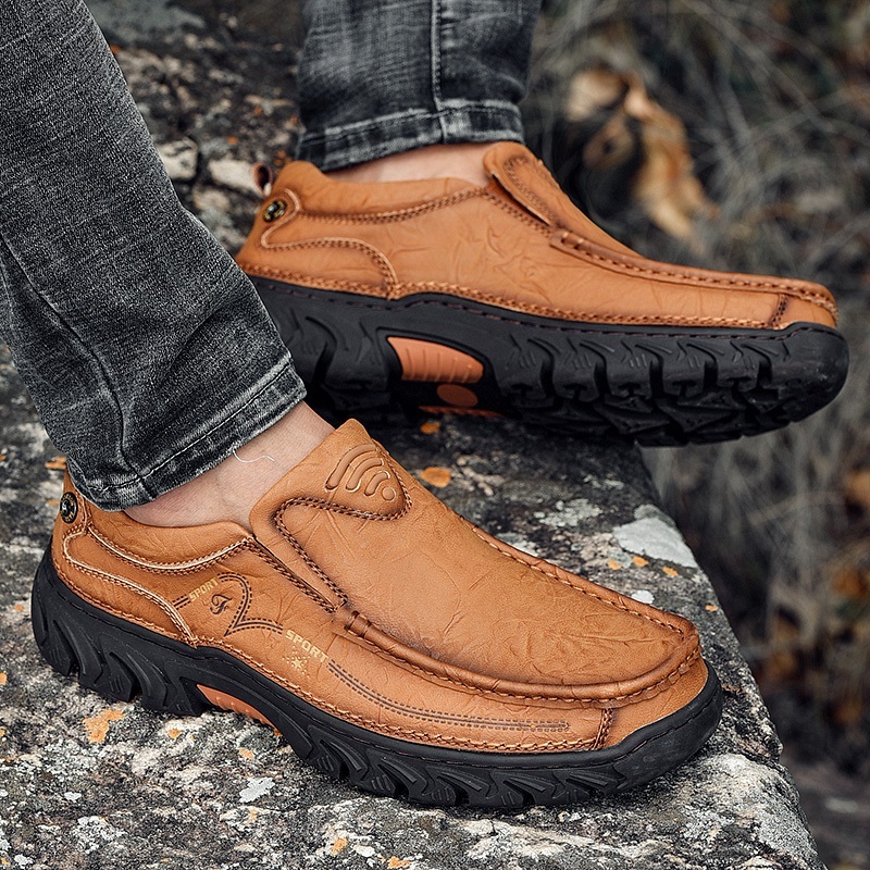 Men's, Autumn, Winter, Slip Resistant, Wear-resistant, Leather, Casual Shoes