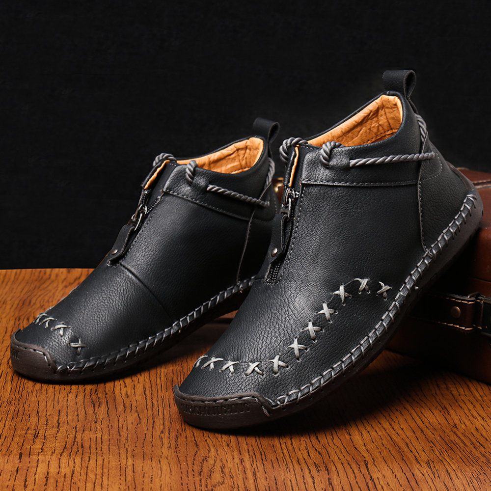 Men's, Autumn, Winter, Hand Stitching, Non Slip, Casual Ankle Boots, Winter Boots