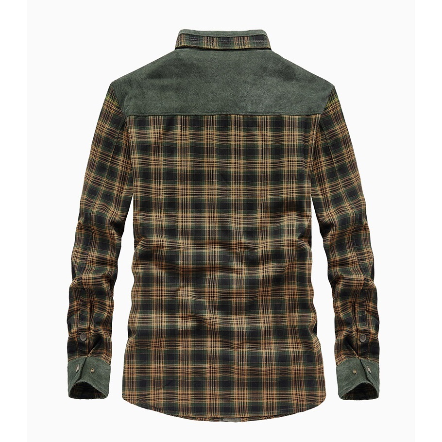 Men's, Plaid, Sherpa-line, Turn Down Collar, Cotton, Thick Jacket, outerwear, Casual, Fashion