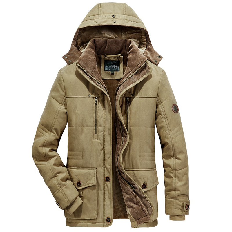 Men's, Thicken, Multi Pockets, Detachable, Hooded Jacket, Winter Coat, Casual Coat, Winter Coat