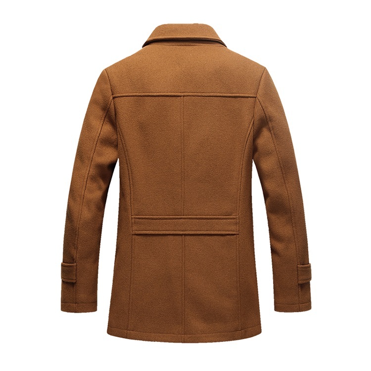 Men's, Winter, Thickened, Mid-Length, Winter Coats, Wool Coats, Winter cool, Mens Casual, Sections wool