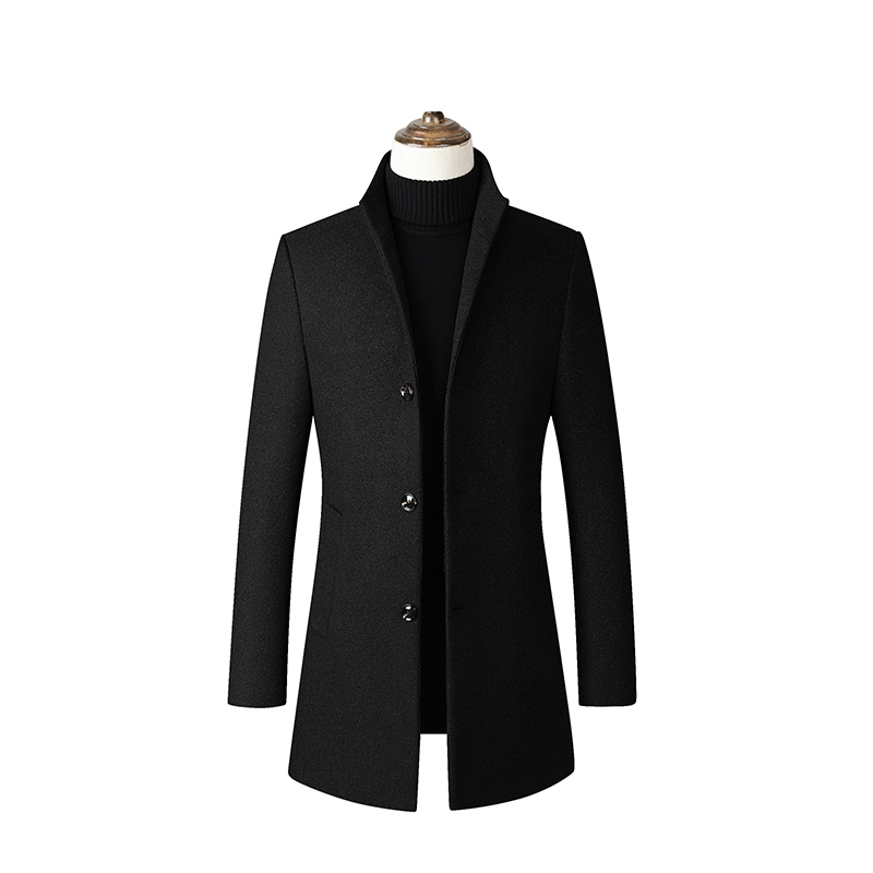 Men's, Winter, Thickened, Mid-Length, Slim Fit, Trench Coat, Fashion Jackets