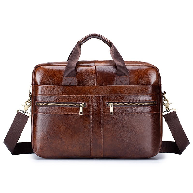 Men's, Business, Large Capacity, Leather, Briefcase, Shoulder Bag, Crossbody Bag