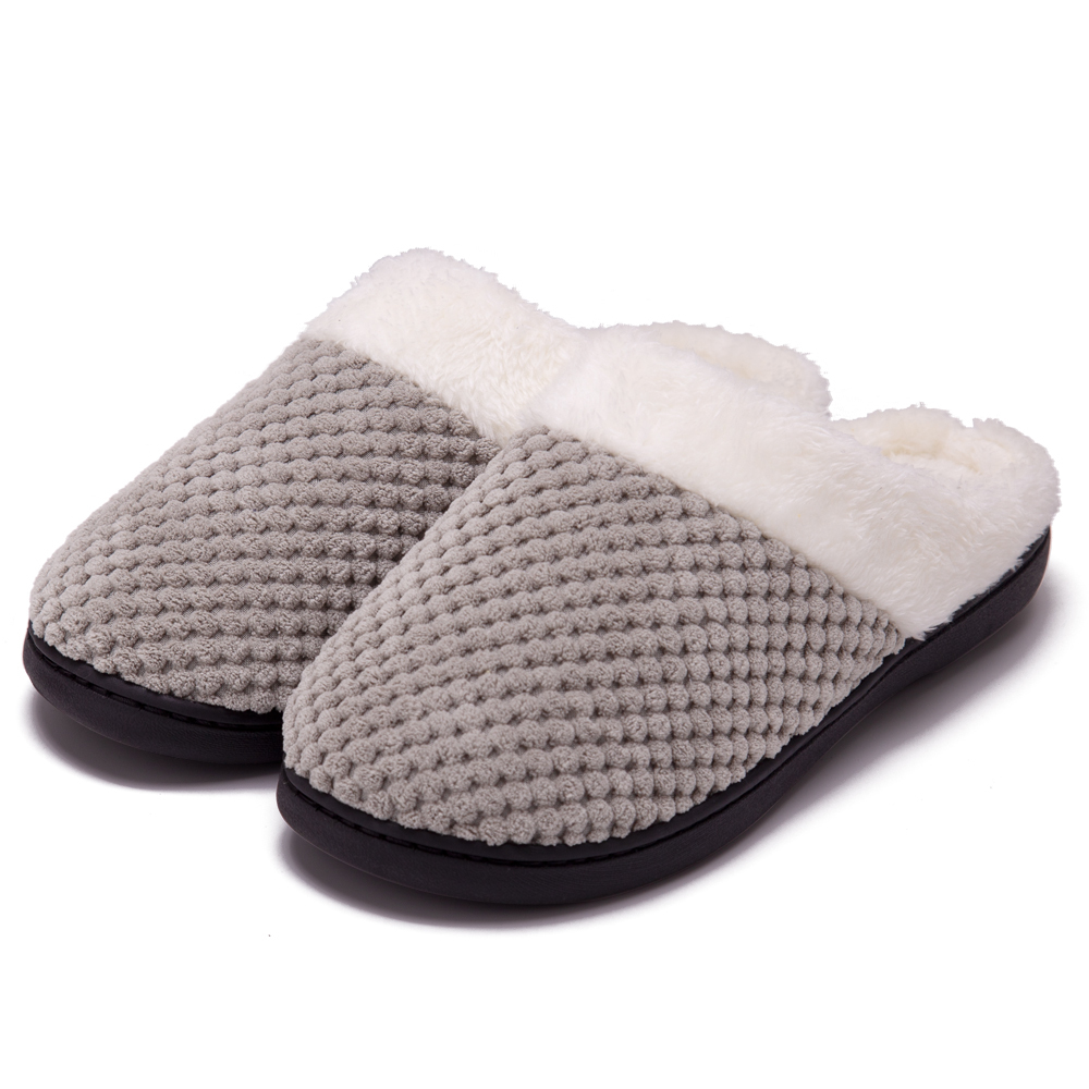 Men's, Classic, Plush Lining, Memory Foam, Slippers, Plush Fleece Lined, House Shoes, Indoor, Outdoor