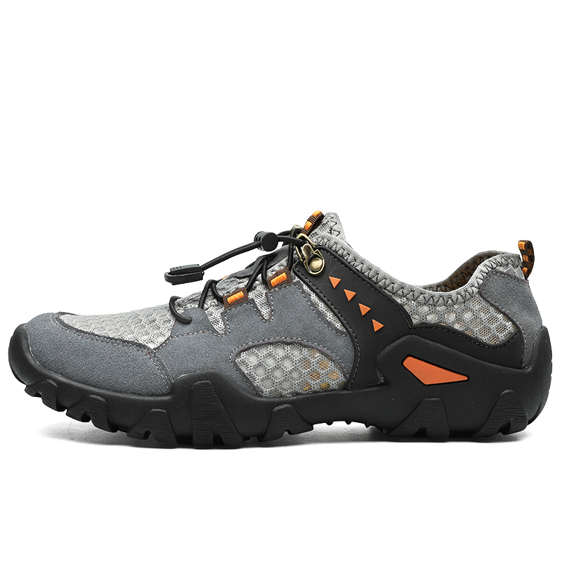 Men's, Four Seasons, Mesh, Leather, Comfortable, Sports Shoes, Breathable, Running Shoes, Outdoor Sneakers