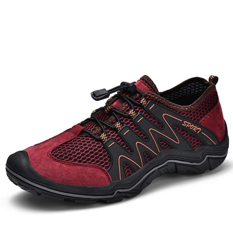 Men's, Four Seasons, Mesh, Leather, Breathbale, Sports Shoes, Breathable, Running Shoes, Outdoor Sneakers