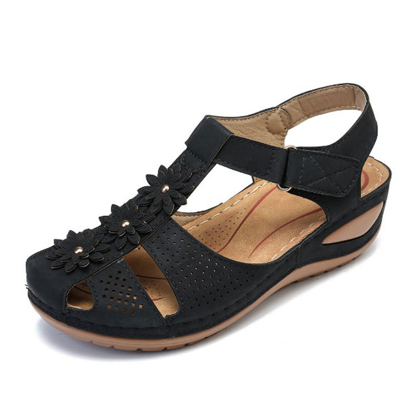 Women's, Flower, Hook Loop, Casual, Synthetic Leather, Sandals, Beach Shoes. Casual Shoes
