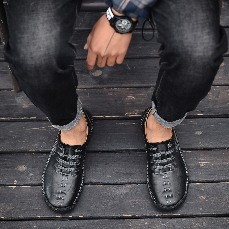 Men's, Street Style, Cool, Leather, Casual Shoes, Driving Shoes, Outdoor Shoes, Leather Shoes, Flat Shoes