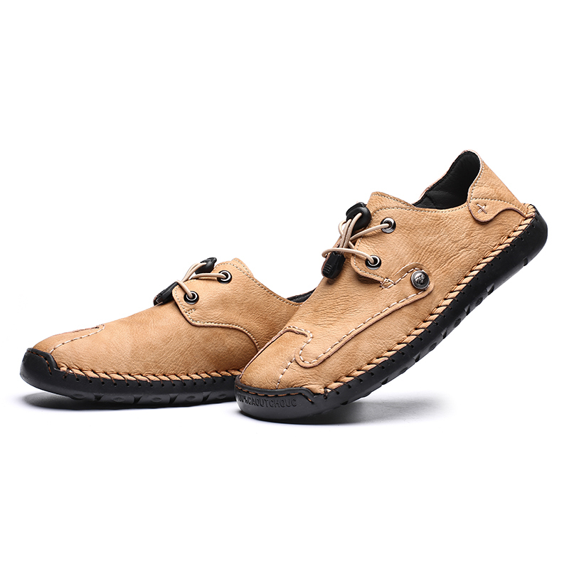 Men's, Four Seasons, Soft, Lace-up, Synthetic Leather, Casual Shoes, Sneaker, Flat Shoes