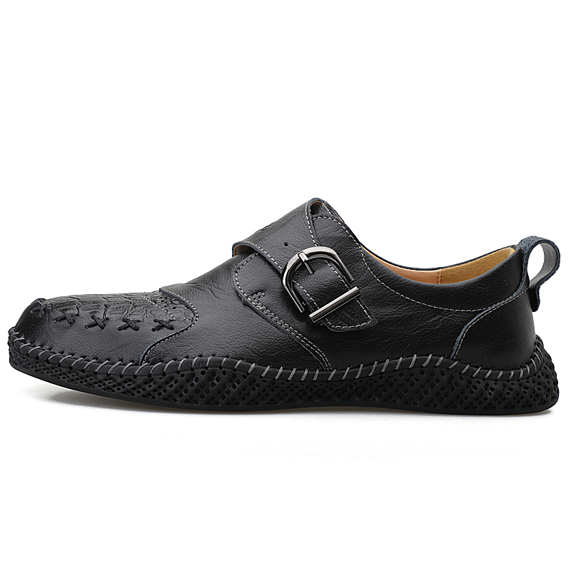 Men's, Four Seasons, Handmade, Buckle, Leather Loafers, Casual shoes, Dress Shoes, Footwear