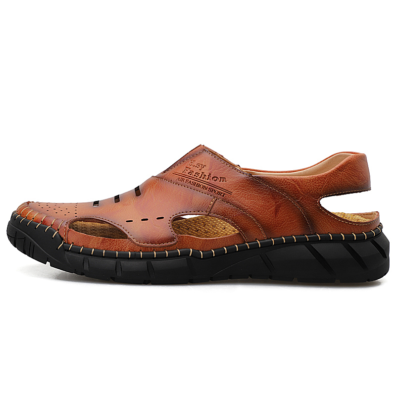 Men's, Summer, Classic, Closed-toe, Covered-toe, Leather Sandals, Casual Sandals, Casual Shoes