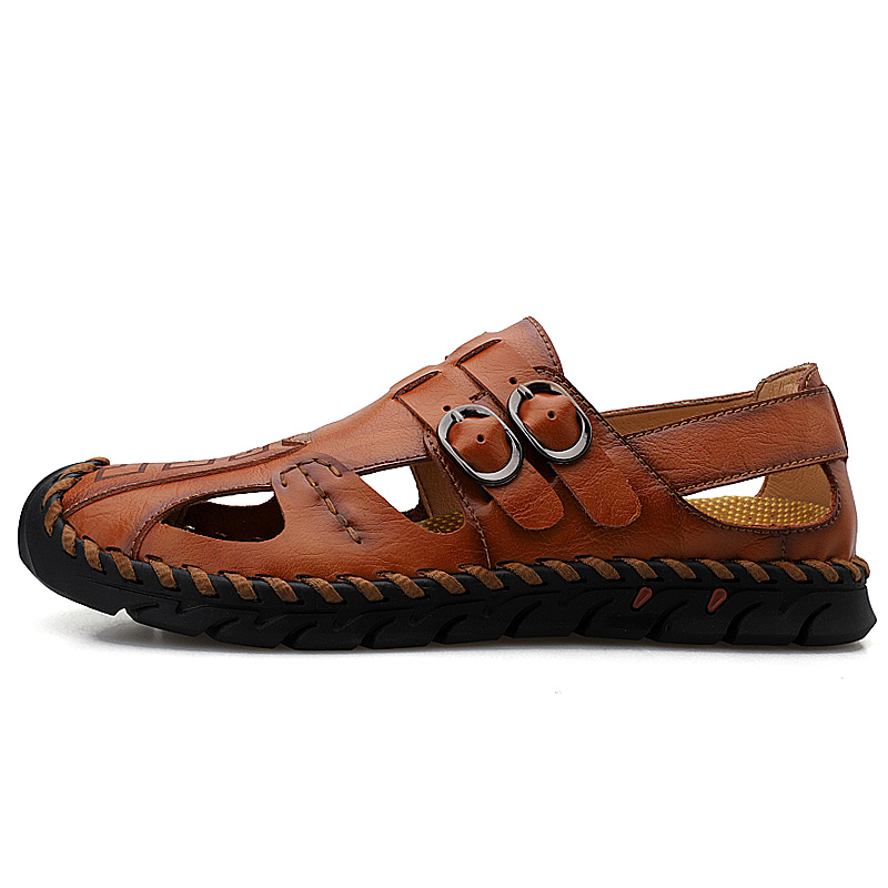 Men's, Summer, Fashion, Soft , Leather, Sandals, Slip-on, Outdoor Shoes, Casual Shoes