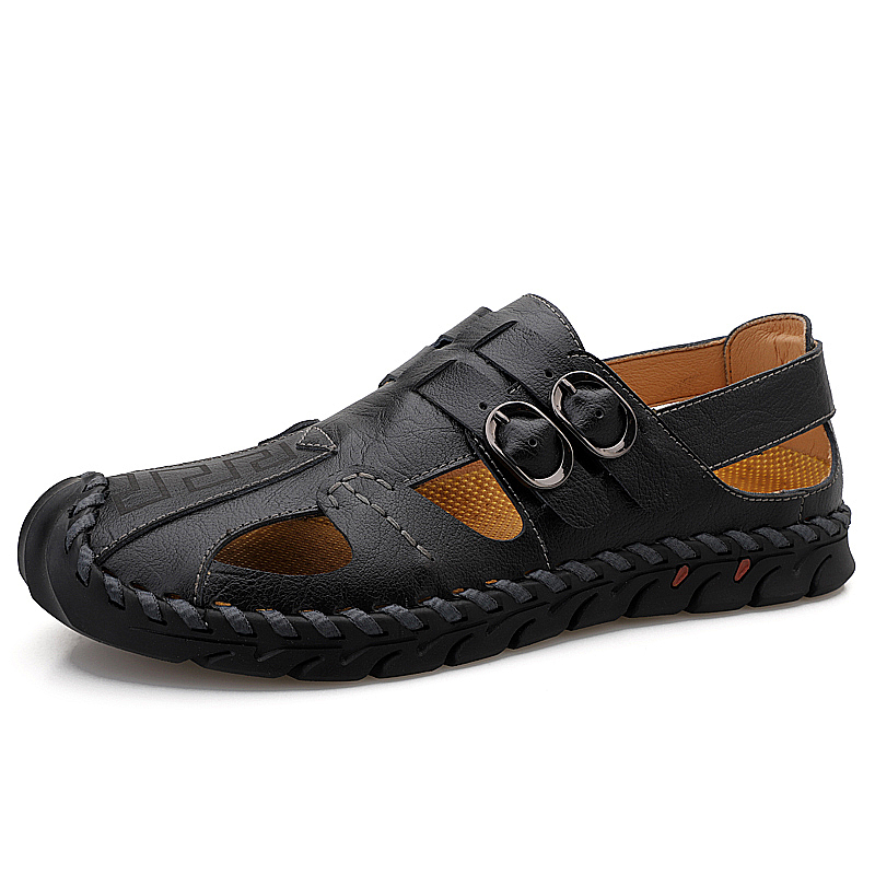 Men's, Summer, Fashion, Soft , Leather, Sandals, Slip-on, Outdoor Shoes, Casual Shoes