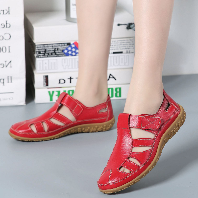 Women's, Summer, Handmade, Hollow, Leather, Sandals, Summer Shoes, Breathable, Soft, Fashion, Latest