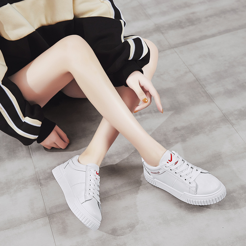 Women's, Seasons, Trendy, Breathable, Synthetic Leather, Sneakers, Lace-up, Flat, Chunky Sneakers, Plain, Letter, Graphic, Simple, Casual shoes