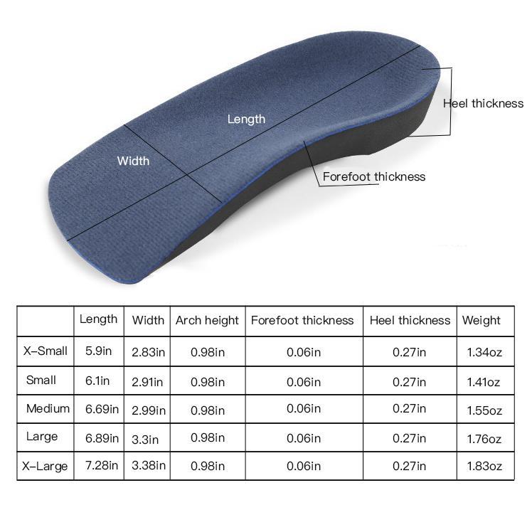 3/4 High Arch Supports Shoe Insoles