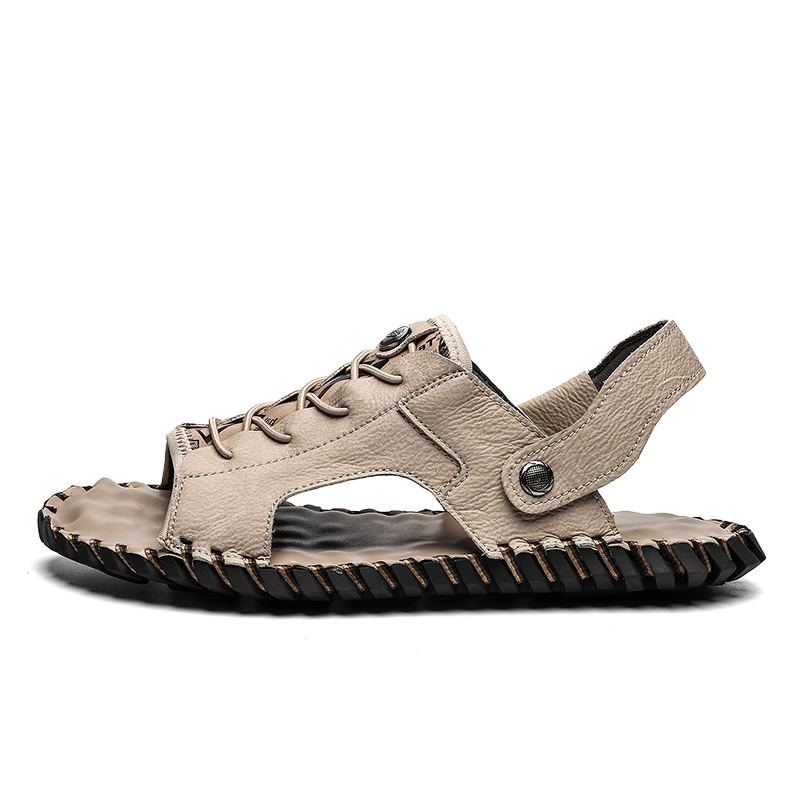 Men's, Summer, Handmade, Open Toe, Microfiber Leather, Sandals, Slipper, Beach Slipper