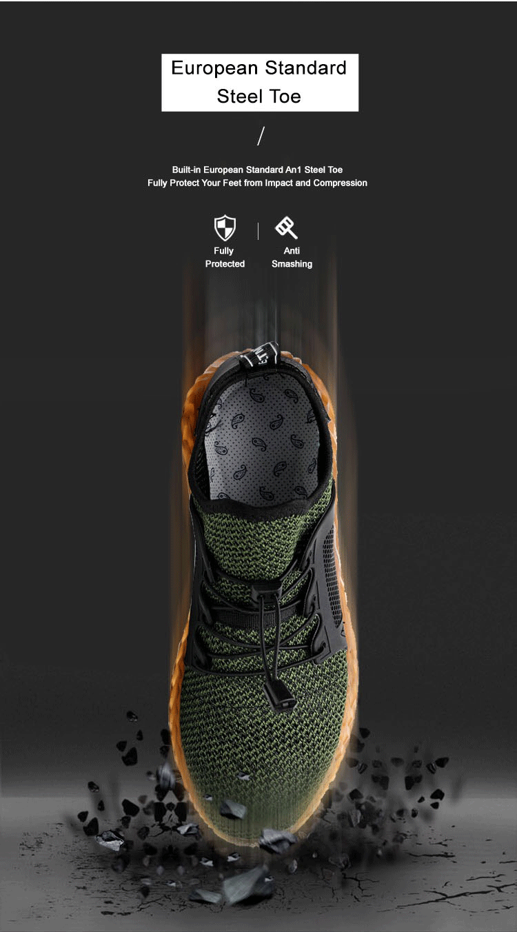 Men's, Summer, Breathable, Lightweight, Mesh, Safety Shoes, Sport Shoes, Work shoes