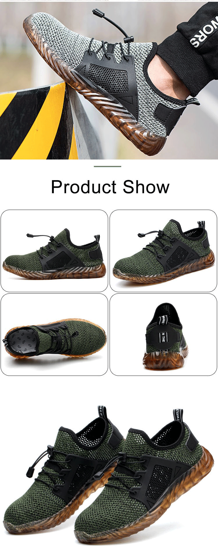 Men's, Summer, Breathable, Lightweight, Mesh, Safety Shoes, Sport Shoes, Work shoes