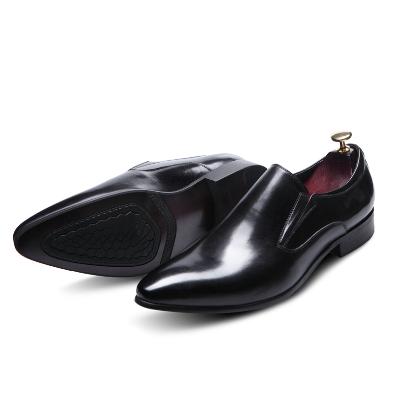 Men's, Four Seasons, Slip-on, Pointed-toe, Leather, Business Shoes, Dress Shoes