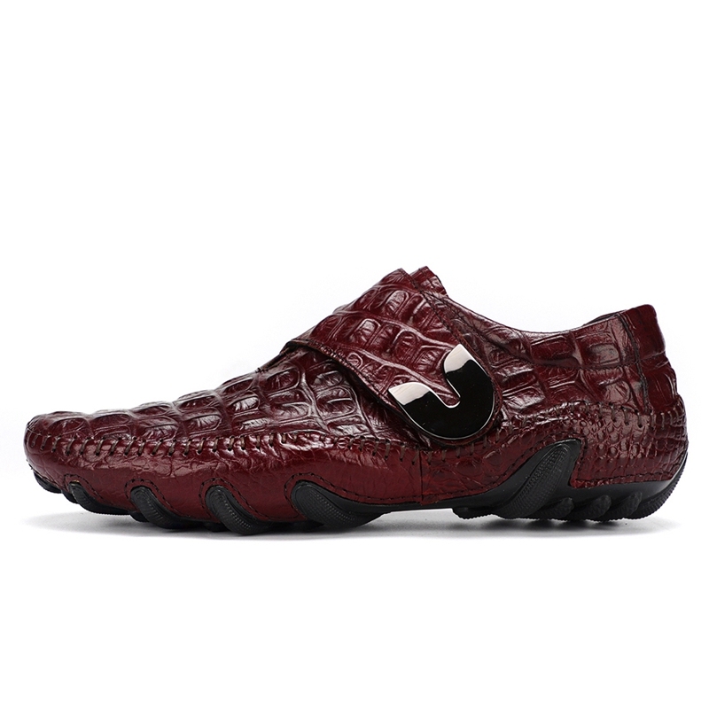 Men's, Four Seasons, Crocodile Pattern, Luxury, Leather, Loafer, Diving Shoes, Casual Shoes