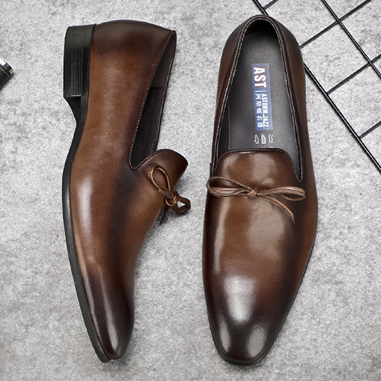Men's, Four Seasons, British, Round Toe, Leather, Business Shoes, Dress Shoes, Office Shoes,  Classic, Bow Decor