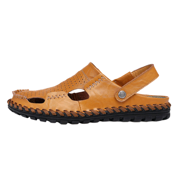 Men Closed Toe Hand Stitching Outdoor Beach Water Sandals, Sandals
