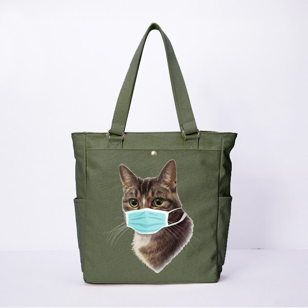 Women Bag,Women Handbags, Cat Pattern, Casual,Canva,Shoulder Bag, Canva Handbags