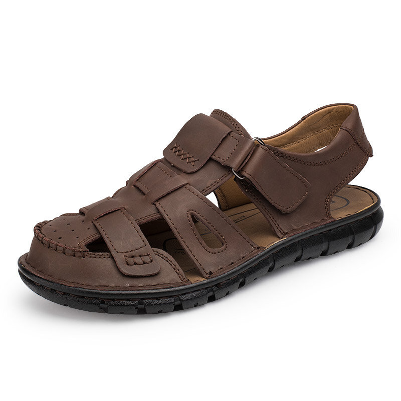 Men Closed Toe Fisherman Sandals Outdoor Beach Water Leather Sandals, Sandals