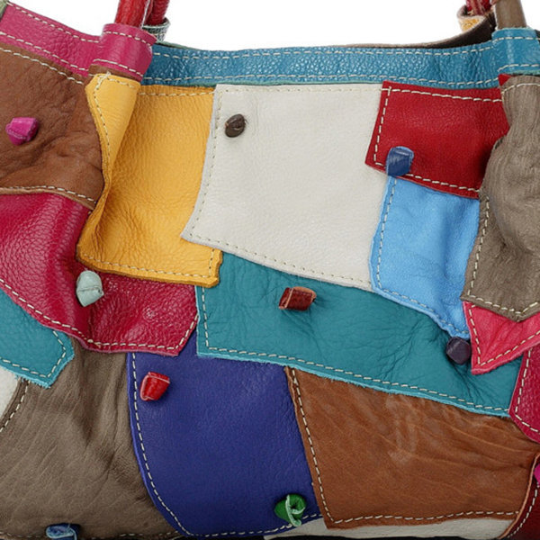Women Bags，Women Leather Bags, Contrast Color, Patchwork, Women Handbag, Shoulder Bags, Crossbody Bags