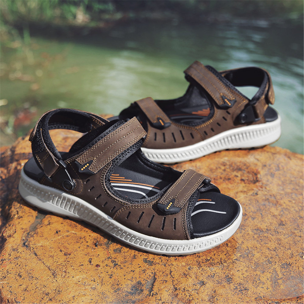 Large Size Men Hook Loop Slip Resistant Outdoor Casual Sandals, Sandals