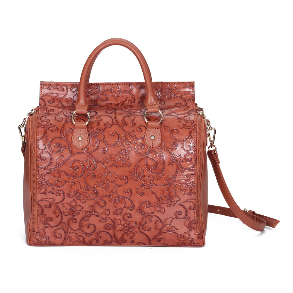 Women Bags, Embossed Flower, Women Handbags, Vintage,Capacity ,Bohemia, Faux Leather, Shoulder Bags, Bohemia Handbags