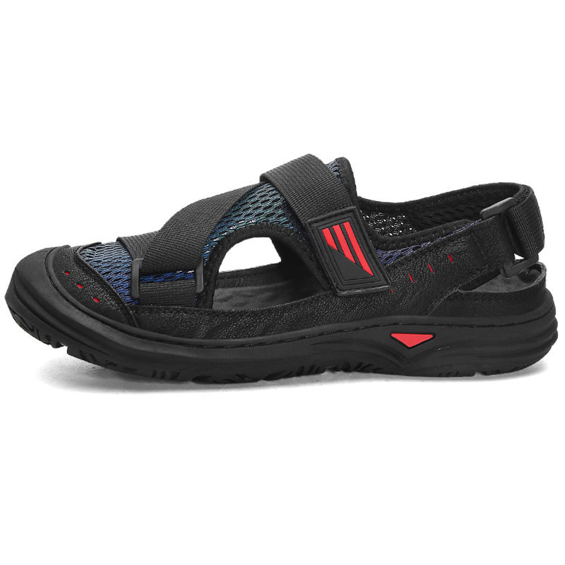 Men Mesh Splicing Non Slip Soft Sole Hook Loop Casual Outdoor Sandals , Sandals