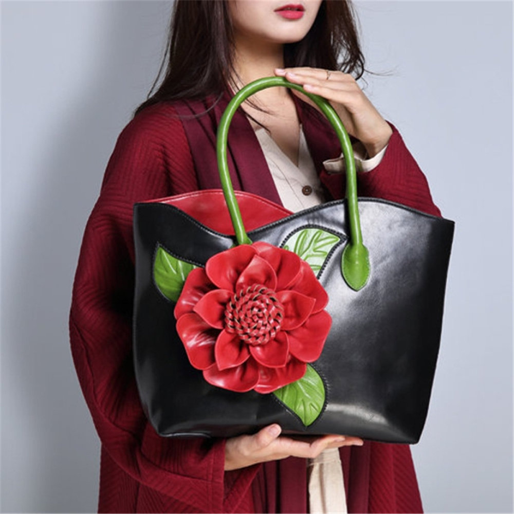 Women Bags, Women Handbags, National Style, Flower Decoration, PU Leather Handbag,  Sling Bag
