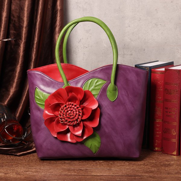 Women Bags, Women Handbags, National Style, Flower Decoration, PU Leather Handbag,  Sling Bag