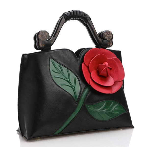 Women, Women Bags, Women Handbags, National Style, Flower Decoration, PU Leather Sling Bag,