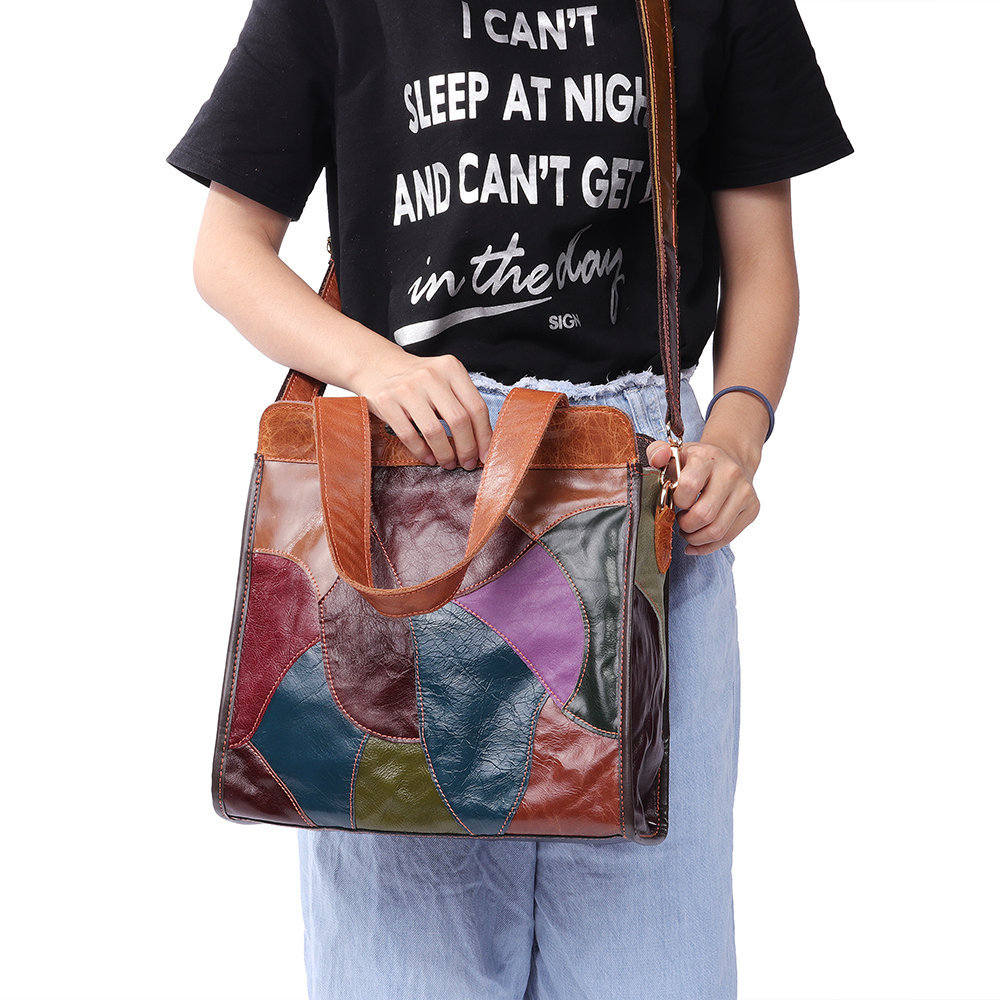 Women Bags, Patchwork, Leather, Tote Bags, Large Capacity Handbags, Bohemian, Vintage, Crossbody Bags, Handbags