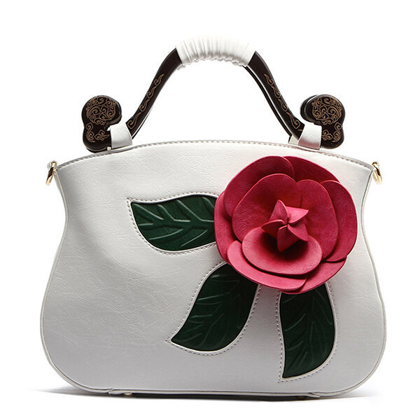 Women Handbags, Women bags, Vintage,  PU Leather, Rose Decorative,  Handbag, Crossbody Bag