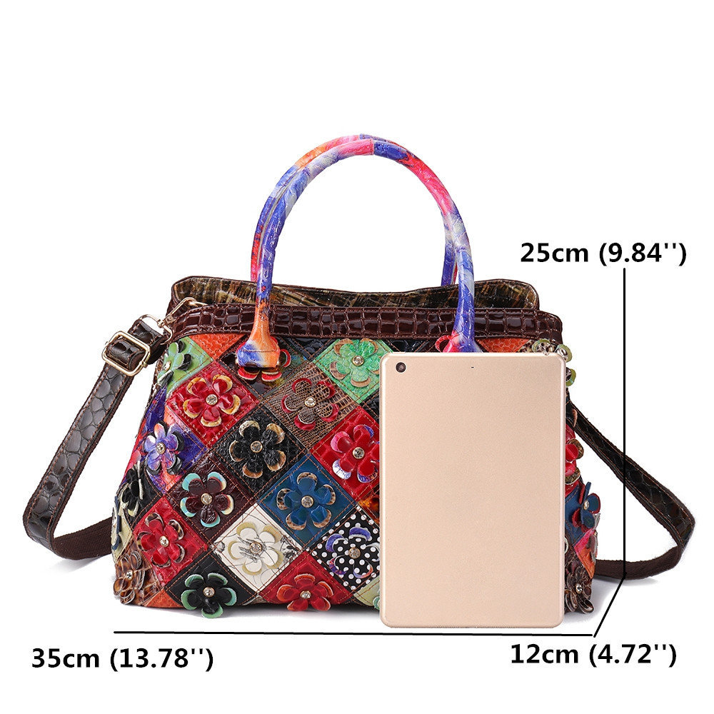 Women Bags, Bohemia, Leather Bags, Floral, Women Handbags, Large Capacity, Vintage, Crossbody Bags