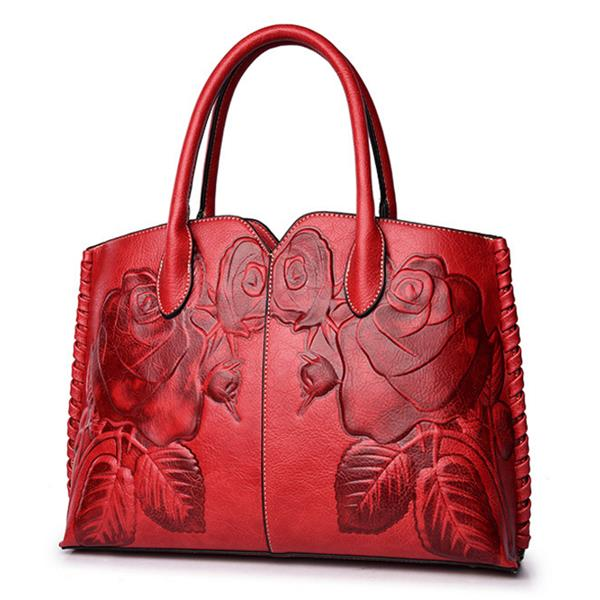 Women Handbags, Retro Bag, PU Leather , Women Handbag, Embossed Peony, Chinese Style, Large Capacity, Crossbody Bag, Leather  Handbags,